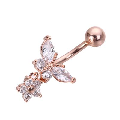 Butterfly Zirkon Chirurgická ocel Piercing do pupíku Prsteny do pupíku Šperky na tělo