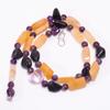 Yellow Aventurine Amethyst Iolite Gemstone Beads Necklace 3-13 Mm 18" UB-8163 UB-8163