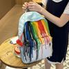 2025 Autumn New Backpack Korean Version Fashion Printing Graffiti Large Capacity High School Student Schoolbag Tide