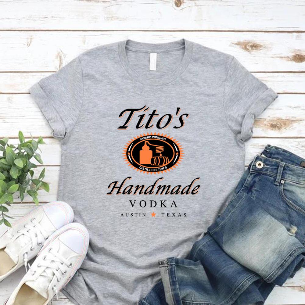 

Tito T Shirts TITO S Handmade Vodka Graphic T Shirts Short Sleeve Streetwear Tshirt Vintage Men Women T-Shirt Aesthetic Clothes XL сірий колір