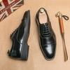 Fashion Men Vintage Classic Formal Shoes Black Brown Business Office High Quality Derby Shoes Banquet Wedding Leather Shoes Size 38-46