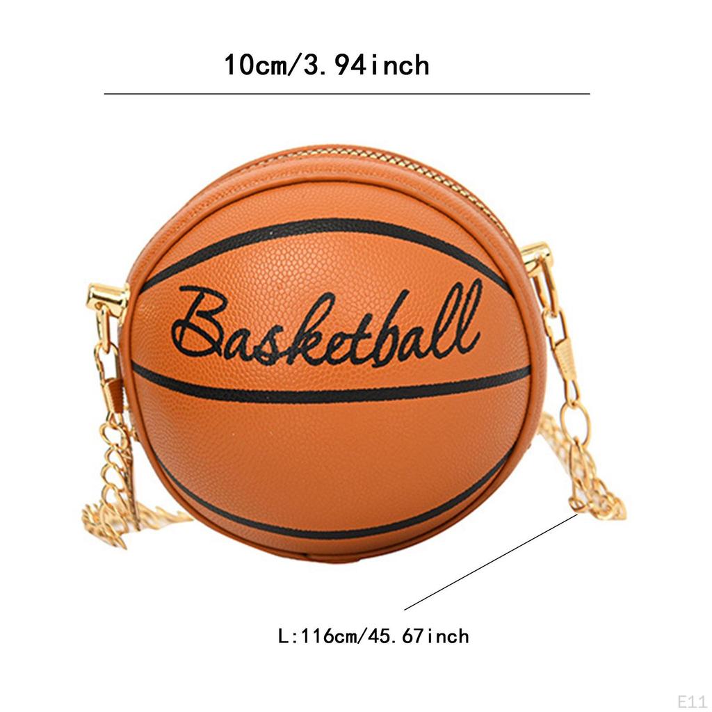 Basketball Shaped Purse Casual Shoulder Bag for Outdoor Commuting Vacation Work