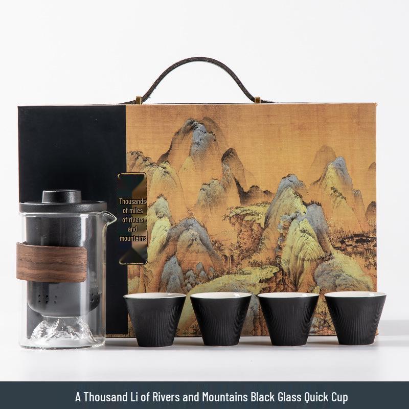 A Thousand Li of Rivers and Mountains Gift Box: Mid-Autumn & Birthday Souvenir Tea Set for Company Events