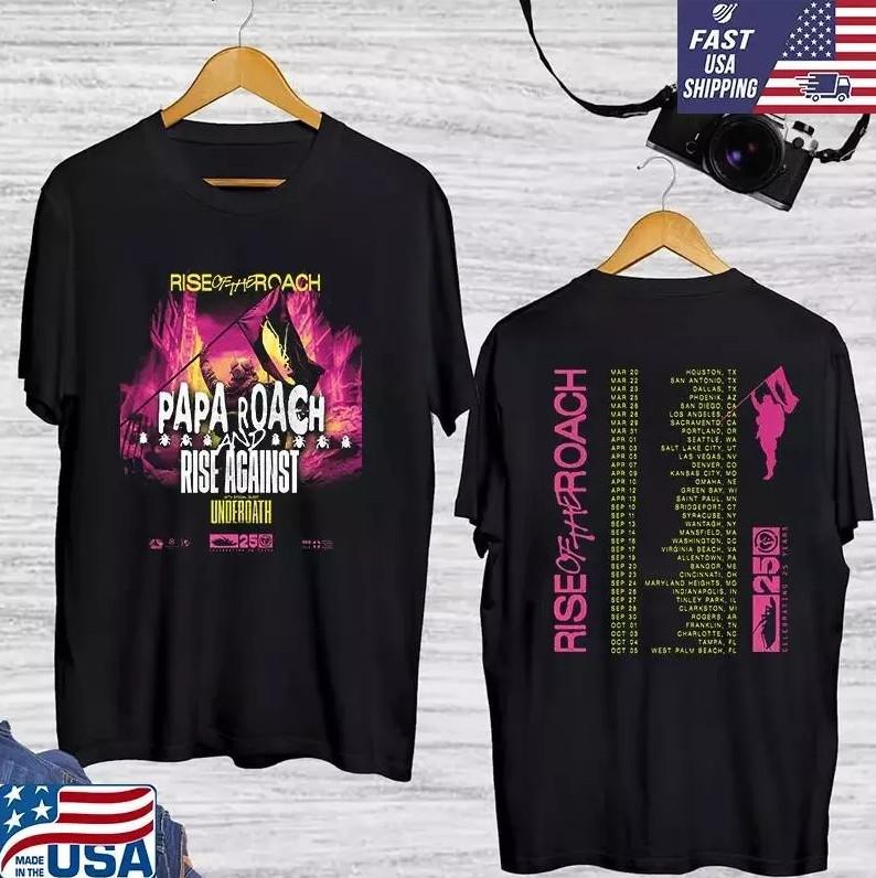 Papa Roach Rise Of The Roach Tour 2026 T-shirt size S-5XL L