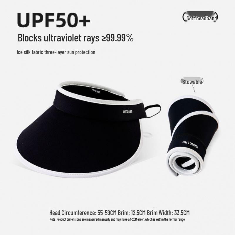 Summer Women's Open-Top Ice Silk Sun Hat: Foldable, UV Protective, Fashionable Wide Brim