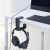 Lightweight Under Desk Headset Stand Holder Rack with Rotating Hook Adjustable Clamp for Organized Gaming Setup