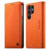 Wallet Case for Galaxy S25 Ultra - Leather/PU, Orange, With Card Holder