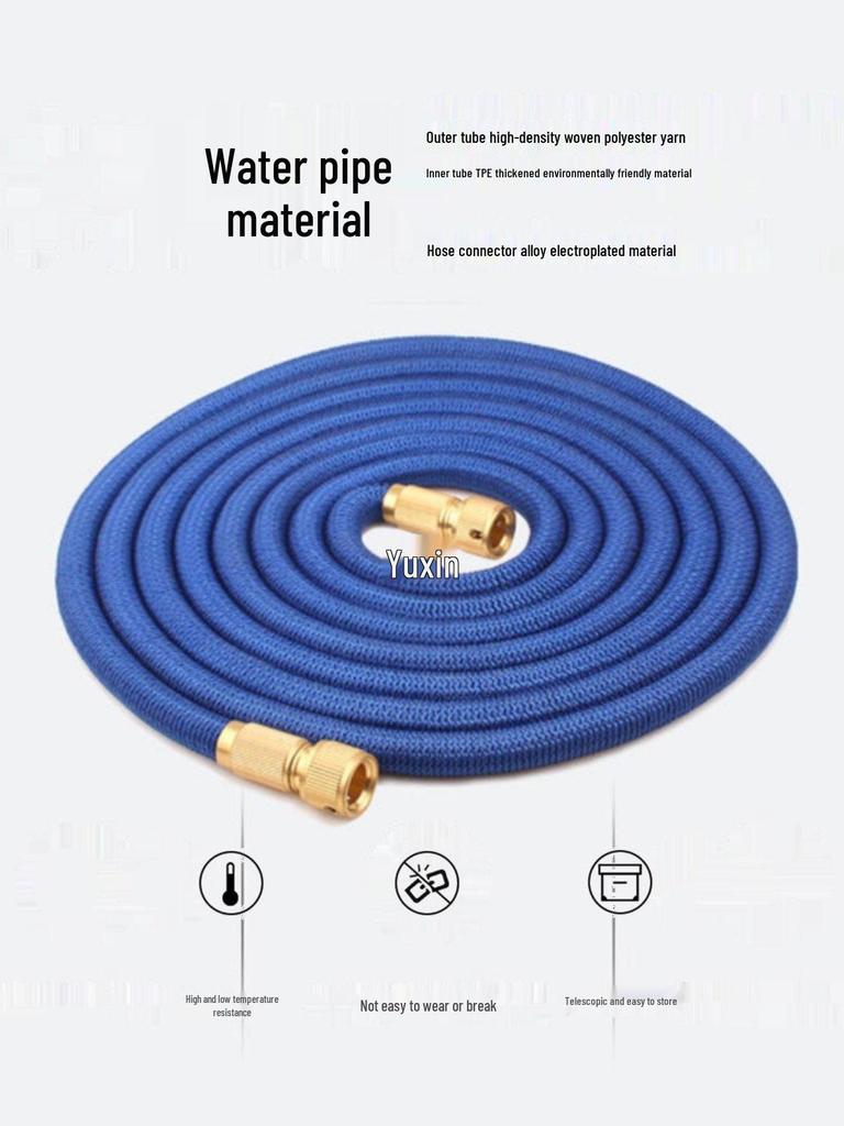 High-Pressure Telescopic Water Hose and Spray Nozzle for Car Wash and Garden Use