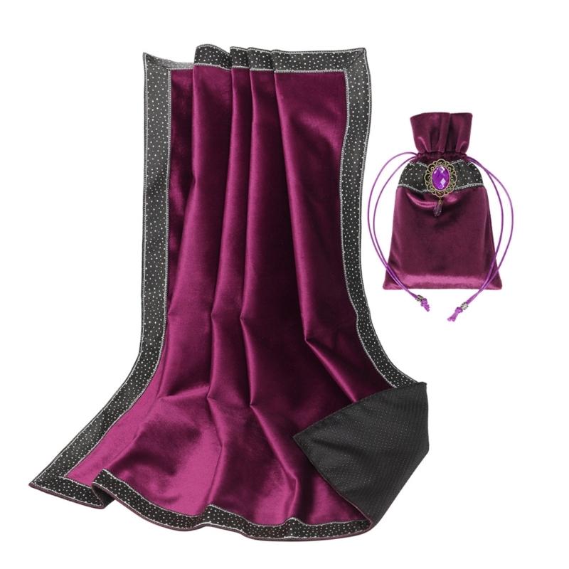 Square Divinations Tapestry Thick Nonslip Astrologys Tablecloth Tarots Card Tablecloth Table Cloth with Drawstring Bag