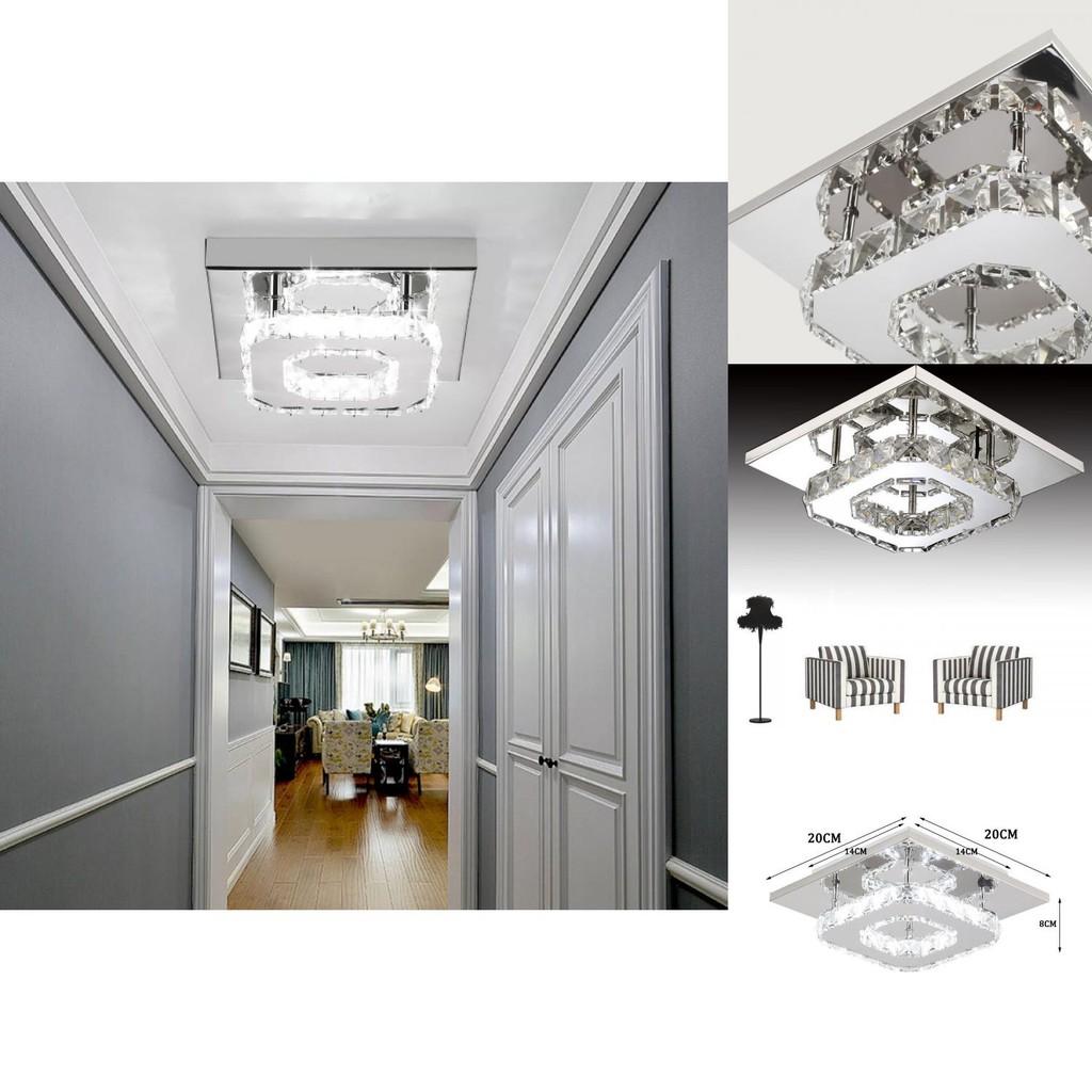 Elegante quadratische LED-Deckenleuchte aus Kristall, modernes minimalistisches Design für das Wohnzimmer