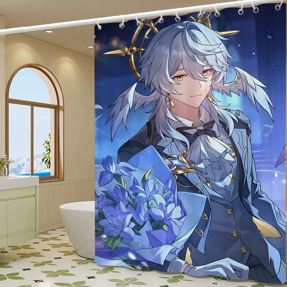 Honkai Star Rail Game Simple Shower Curtain Bathroom Shower Curtain Easy To Clean And Scrub Polyester Waterproof Light Opaque