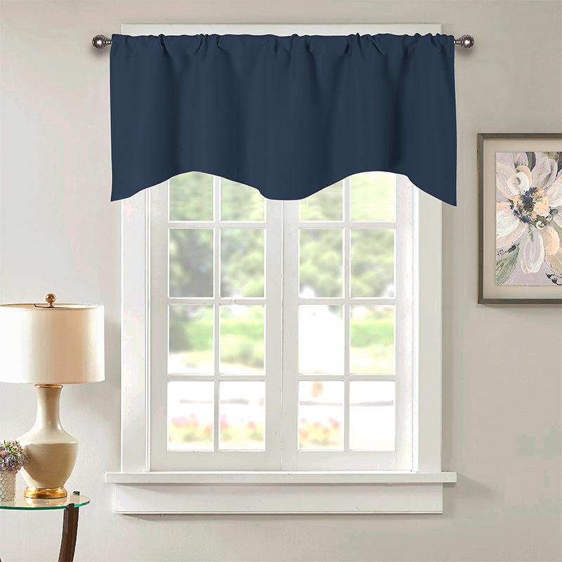 Blackout Valance Curtain High Density Polyester Solid Color Window Treatment Room Darkening Pelmet Modern Header for Windows and Doors