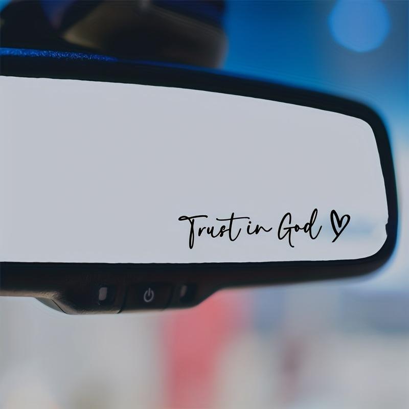 1Pcs Car Rear View Mirror Stickers Trust In Heart Letter Stickers Waterproof Sticker DIY Funny Decals Motorcycles Decoration