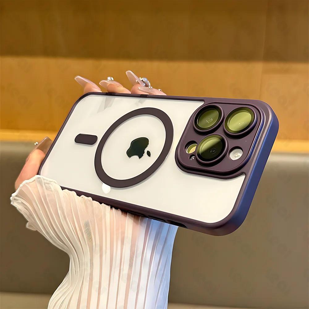 

Роскошный чехол для телефона Magsafe с магнитной беспроводной зарядкой для iPhone 15 14 13 12 11 Pro X XR XS Max 7 8 SE, противоударный бампер For iPhone 12 Pro