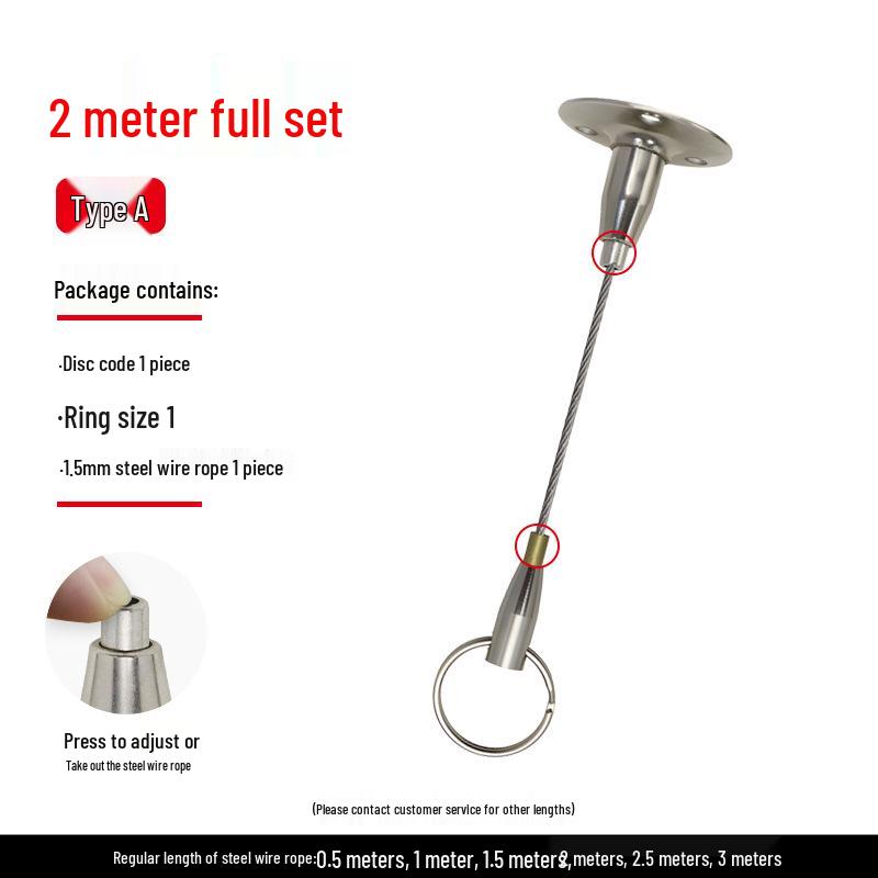 Steel Wire Rope Self-Locking Adjustable Ceiling Picture & Sign Hanger