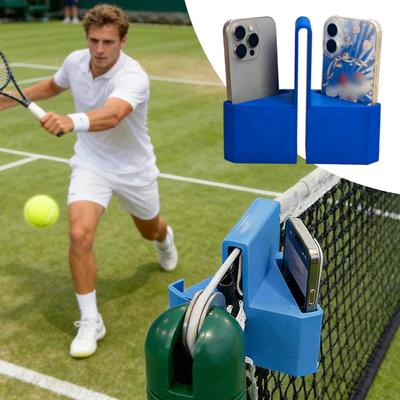 Fence Phone Mount Portable Clamp 3D Printed Tennis Camera Holder for Match Analysis Court Practice Live Streaming Sports