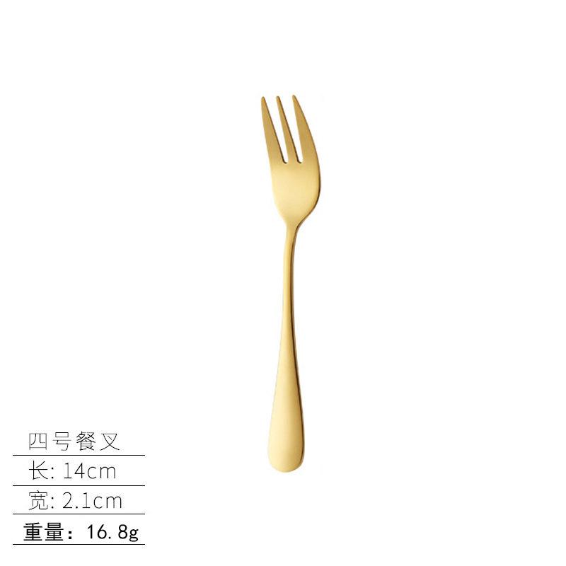 Stainless steel tableware, knives and forks, spoons, western food steak knives and forks, household thickened pointed spoons, round spoons, supplies