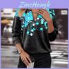 Geometric Pattern Fleece Sweater For Women With Zipper And Vneck For Winter Casual Wear