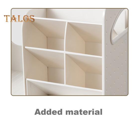 Pen Holder Bookend Large Capacity Desk Organizer with Smooth Drawer Handles Multi-Functional Storage Stationery Organizer