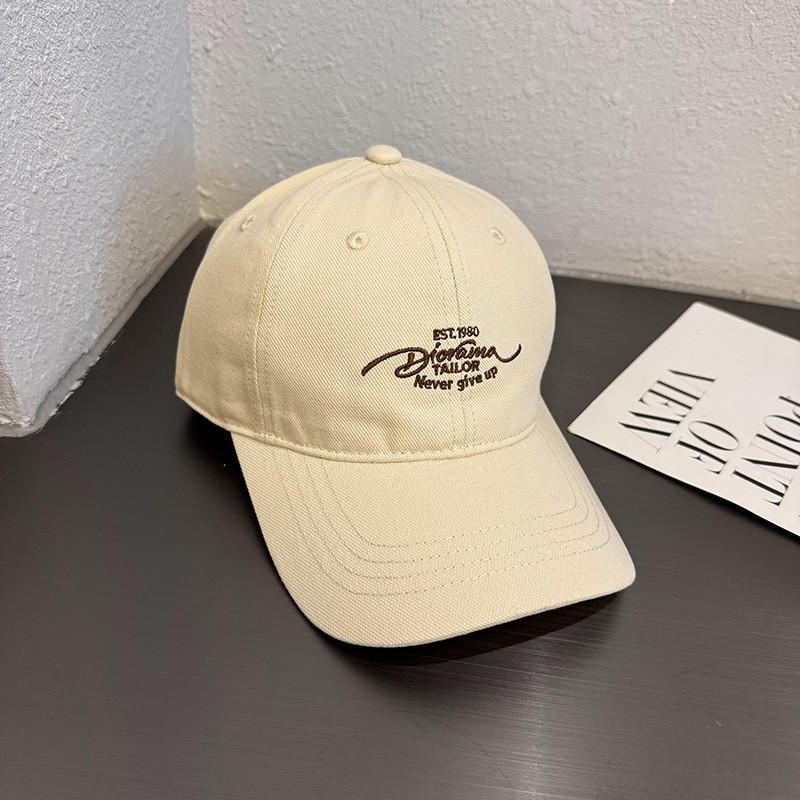 Embroidered Letter Baseball Cap Female Wide Brim Breathable Fabric Daily Use