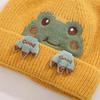 Cute Frog Baby Knitted Hat Cartoon Kids Winter Warm Ear Protection Cap Toddler Beanie Children Crochet Bonnet