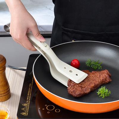 2-in-1 Silikonspatel Zange Hitzebeständiger Lebensmittelwender Und Zange Antihaftbeschichtetes Kochgeschirr Spatel zum Wenden von Fisch Steak Pfannkuchen