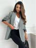 2024 Autumn Slim Fit Small Suit Jacket: Suit Collar, Long Sleeve, Solid Color, Fashionable Commute Style.