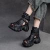 Johnature Thick Sole Height Increasing Retro Hollow-out Peep Toe Roman Sandals Versatile Women's Platform Shoes