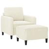 VidaXL Armchair with Footrest Cream 60 Cm Velvet, Sofa, Armchair, TV Armchair, Single Sofa, Sofa, Recliner Sofa, 3201172