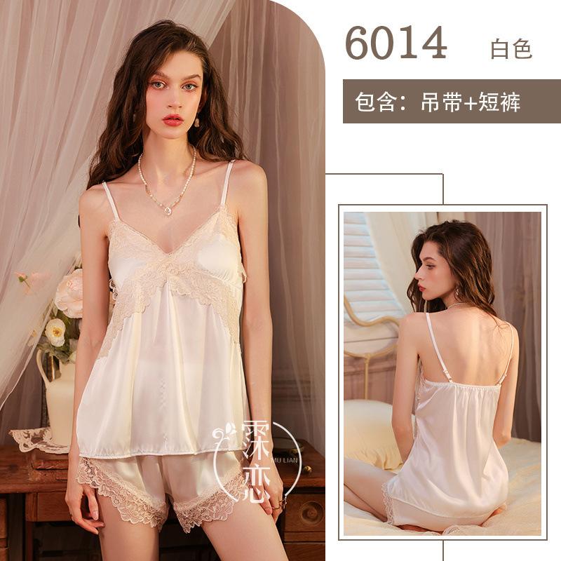 Sexy Deep V Sex Suspender with Chest Pad Women's Summer Two-piece High-end Clothing Set