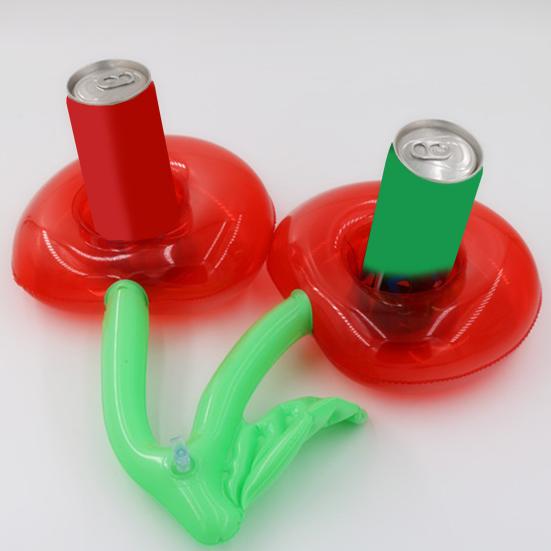 Cherry Inflatable Cup Holder PVC Floating Drink Coaster Lightweight Waterproof Cup Stand for Pool Beach