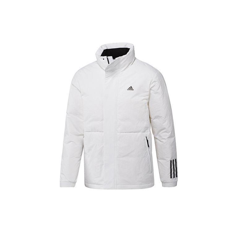 Adidas Down Jackets Men's White Stand Collar Moderate Puffer Jacket IL8921