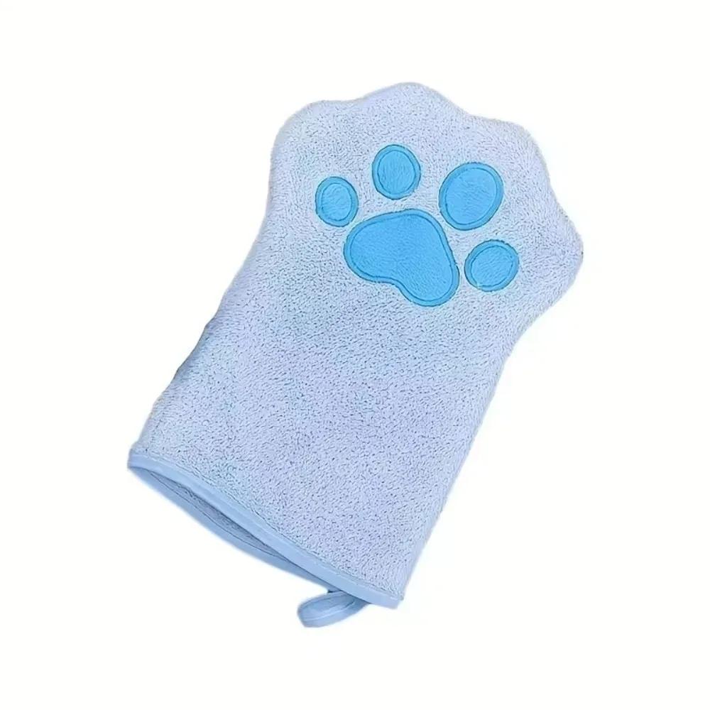 

Super Absorbent Pet Drying Glove Cat Paw Microfiber Towel for Cats Dogs Quick Dry Bath Mittens синий
