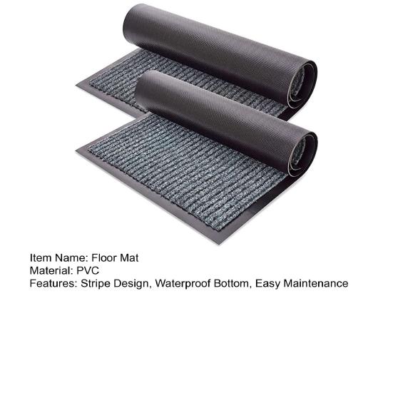Striped Front Door Mat Heavy Duty Absorbent Entrance Doormat Indoor Outdoor Fade Resistant Waterproof