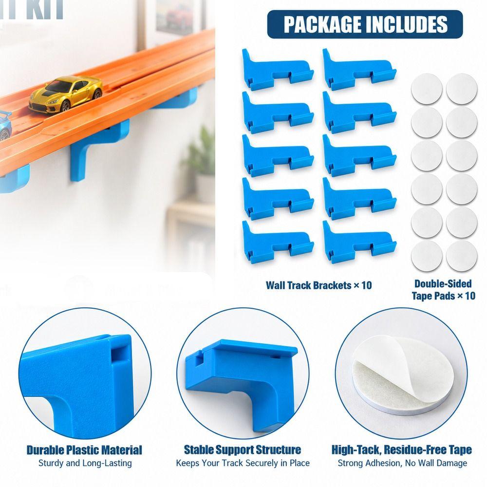 1/5PCS Double-Sided Tape Track Support Bracket Plastic Wall Track Bracket  Wall Mount Storage