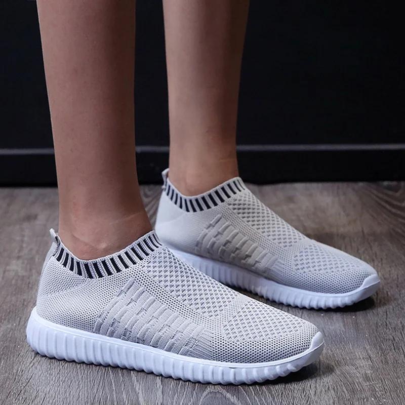 Women Shoes New Lightweight Fashionable Mesh Knit Exercise Flat Shoes Outdoor Shopping Park Walking One Foot Trendy Leisureshoes