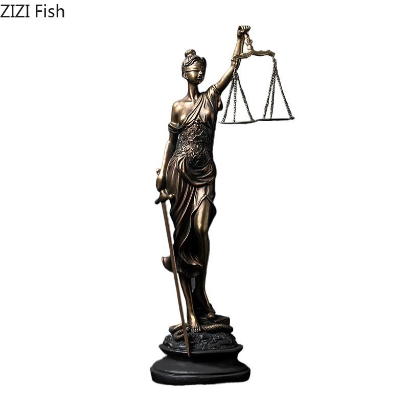 Judicial Fairness and Justice Goddess Statue Desk Decoration Ornaments Justice Goddess Character Sculpture Room Aesthetic Decor
