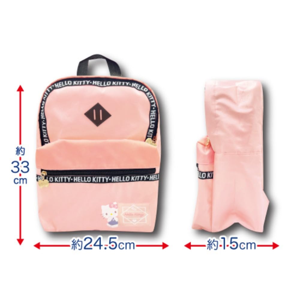 Hatayama Shoji Hello Kitty Backpack with Logo Tape, H33 x W24.5 x D15cm, 64202327