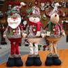 3PCS Christmas Decorative Christmas Dolls Reindeer Snowman Santa Claus Standing Doll New Year Ornament Christmas Merry Christmas