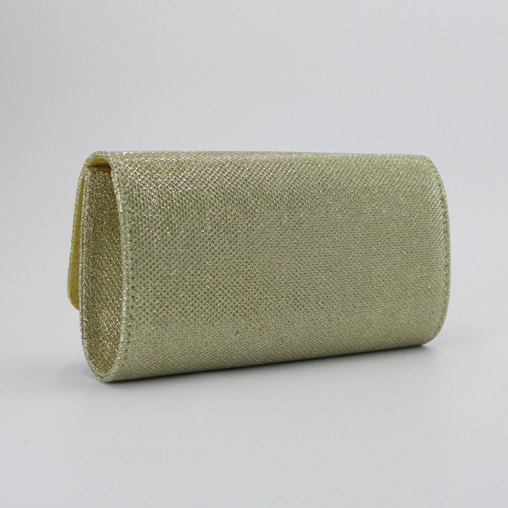 Fashion Champagne Evening Handbag Glitter Chain Dinner Bag Portable Evening Purse Clutch Bag  Women