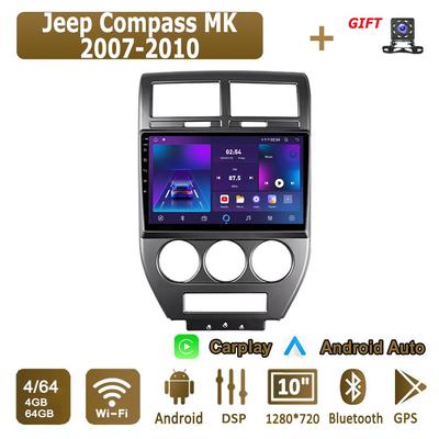 Android Carplay Car Radio For Jeep Compass MK 2007-2010 Multimedia Player Head Unit Stereo GPS Navigation BT WIFI 4+64GB