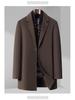 Men's Mid-Length Double-Faced Wool Coat - High-Quality, Warm, Single-Breasted Business Attire for Middle-Aged.