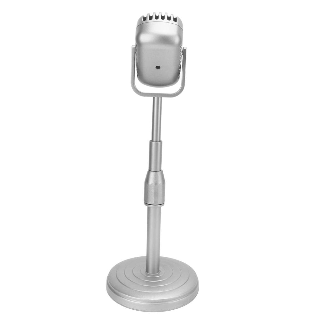 Acogedor Vintage Microphone Toy Prop Classic Retro Dynamic Microphone Silver Stable Base Support Rod Photography
