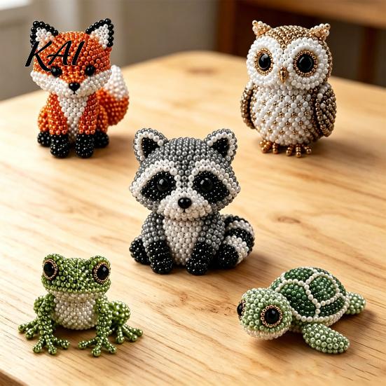 Animali con Perline in Piedi Kit per Creare Animali con Perline Fai da Te, Piccolo Set di Artigianato con Perline 3D, Carino Kit per Principianti Arte per Principianti Adolescenti Adulti Sollievo dallo Stress Decorazione