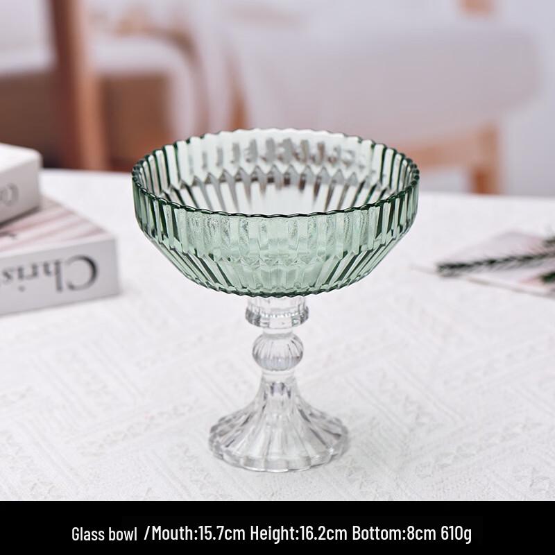 

Ru Han Large Footed Colored Origami Glass Fruit Bowl Set