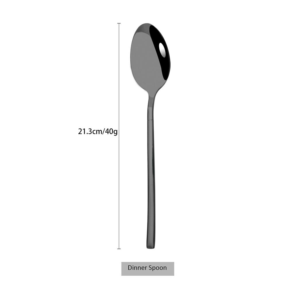 Stainless Steel Cutlery Set Mirror Black Dinnerware Set Knife Dessert Fork Coffee Tea Spoon Tableware Western Kitchen Flatware