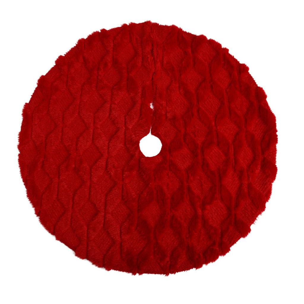 Plush Christmas Tree Skirt: Wine Red Tree Skirt, Thick Rustic Christmas Tree Decorations, Christmas Decor Xmas Holiday Home Party Decorations