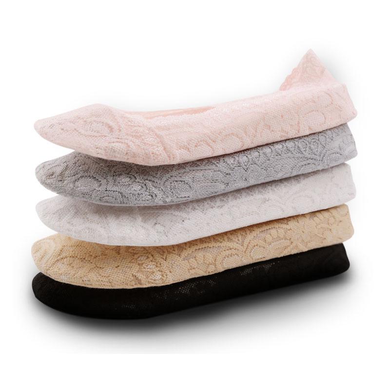 1 Pair Silicone Lace Lace Non-slip Invisible Boat Socks