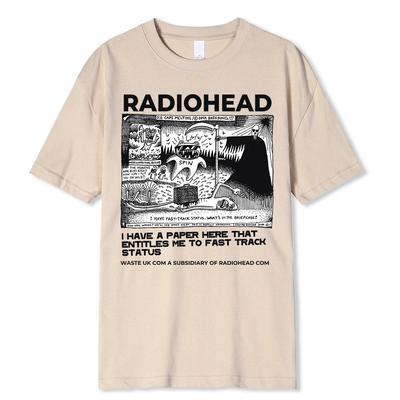 Radiohead T Shirt Men Vintage Classic Street Tees North America Tour Rock Boy Camisetas Hombre Oversized Tops