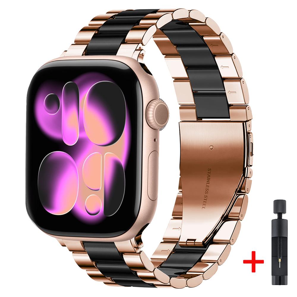Metallarmband für Apple Watch Strap 46mm 42mm 45mm 44mm 40 41mm Ultra 3 2 1 49mm Modearmband iWatch Serie 11 10 9 8 7 6 5 SE3